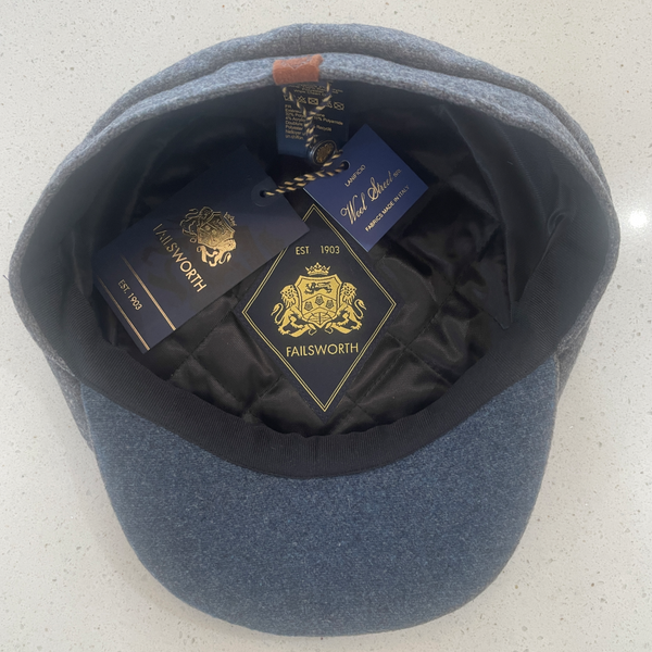 The Hat Shop Italian Wool Husdon Cap in Grey