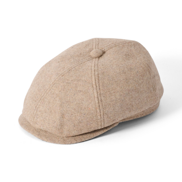 The Hat Shop, Failsworth Italian Wool Hudson Cap in Stone