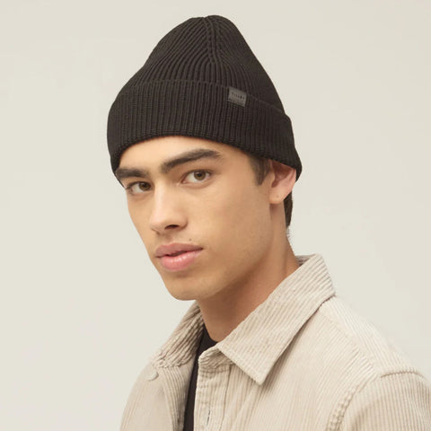The Hat Shop Tilley Merino Wool Hydrowool Cuff Beanie Black