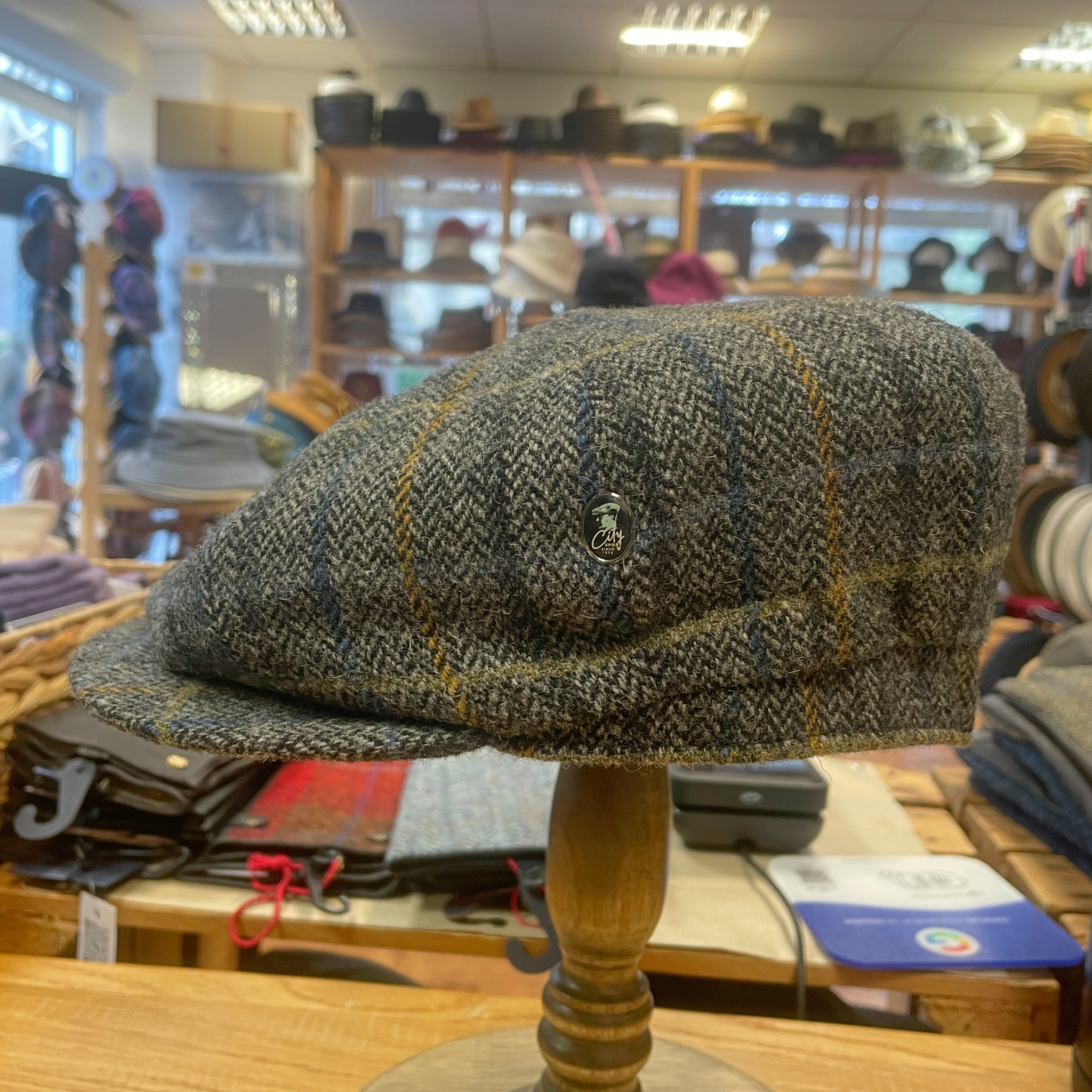 City Sport Check Print Hat Cap With Ear Flaps Pure New Wool City Sport main image 2