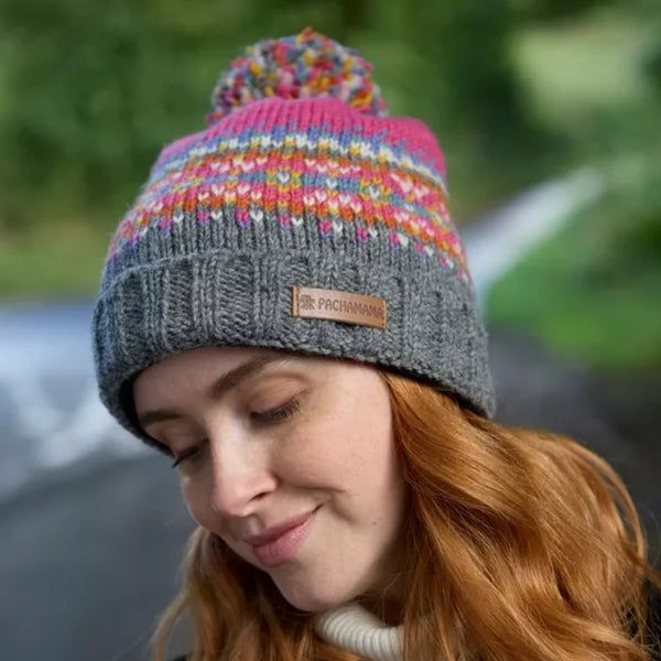 The Hat Shop Pachamama Iona Beanie Hat Pink