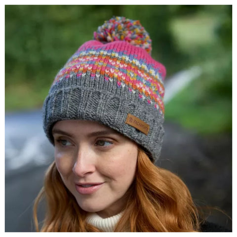 The Hat Shop Pachamama Iona Beanie Hat Pink