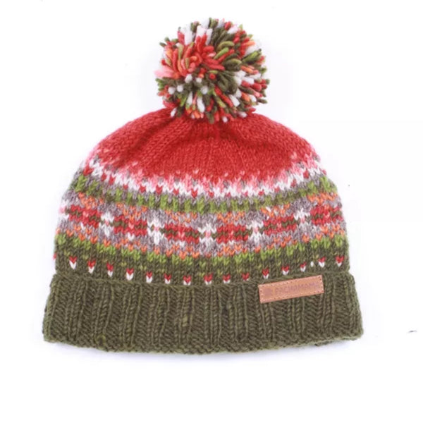 The Hat Shop, Pachamama Iona Bobble Beanie in Moss