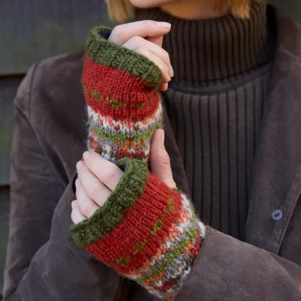 The Hat Shop, Pachamama Iona Handwarmers in Moss