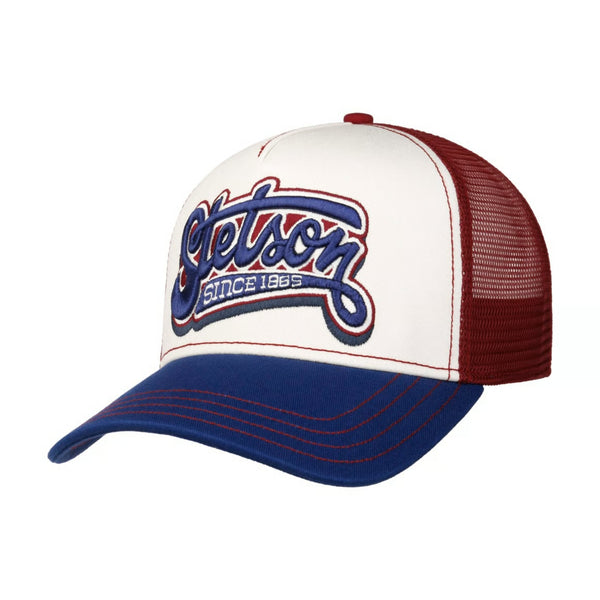The Hat Shop Stetson Lettering Trucker Cap in Blue 