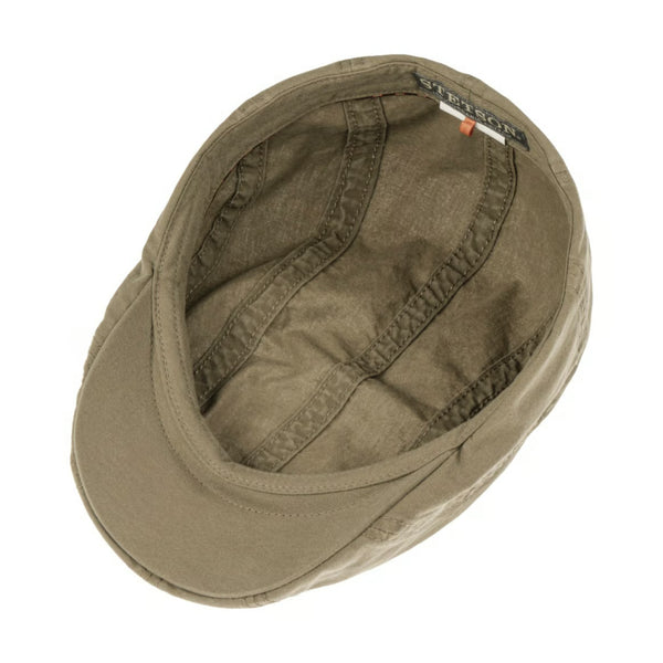 The Hat Shop Stetson Madison Ivy Organic Cotton Flat Cap in Khaki