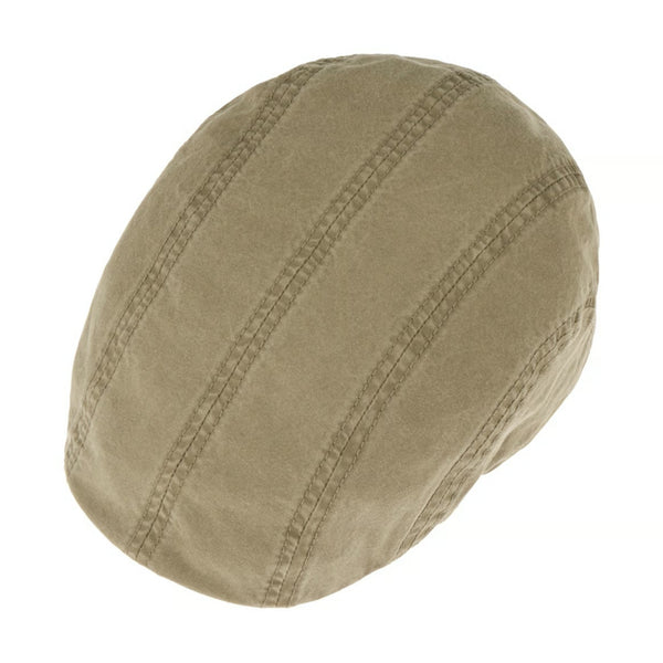 The Hat Shop Stetson Madison Ivy Organic Cotton Flat Cap in Khaki