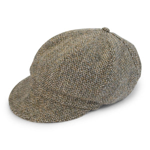 The Hat Shop Denton Ladies Harris Tweed Chelsea Cap 'Green'