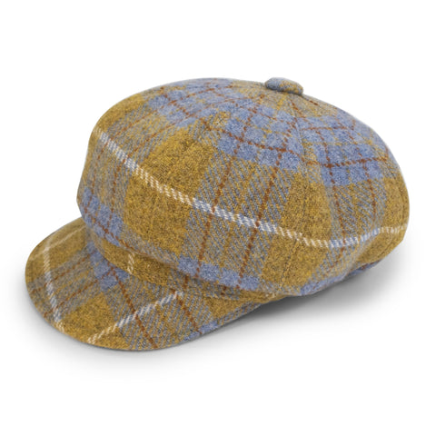The Hat Shop Ladies Denton 100% Wool Chelsea Cap 'Mustard Tweed' 