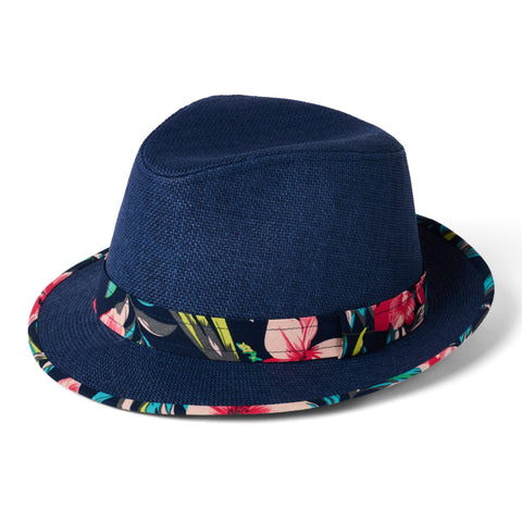 The Hat Shop Failsworth Malibu Summer Trilby Hat 'Navy'