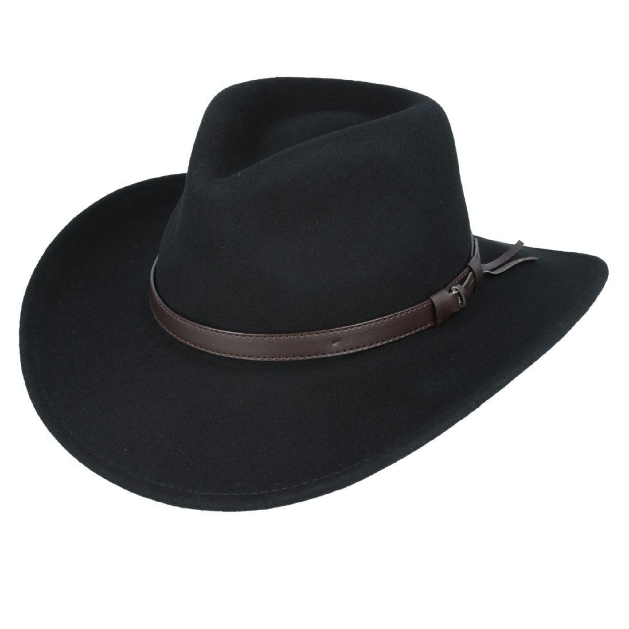 The Hat Shop Maz Wool Cowboy Style Hat Black