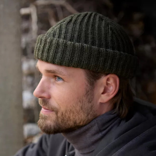 The Hat Shop, Pachamama 100% Merino Wool Fisherman Beanie Hat in Moss