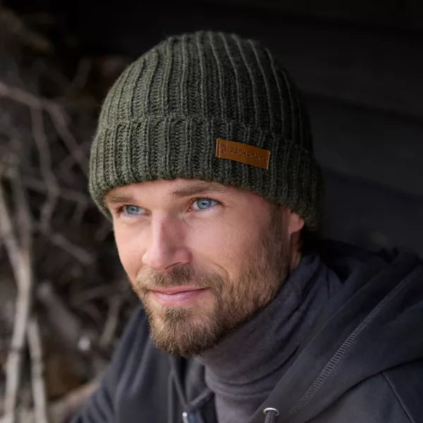 The Hat Shop, Pachamama 100% Merino Wool Fisherman Beanie Hat in Moss