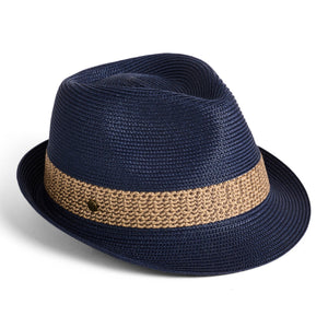 The Hat Shop Copy of Failsworth Milan Summer Trilby Hat 'Navy'