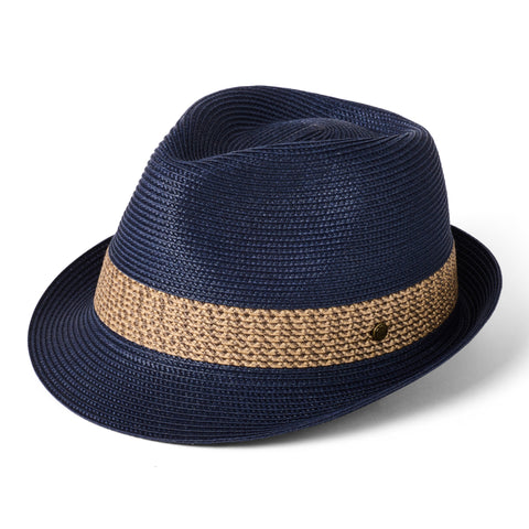 The Hat Shop Copy of Failsworth Milan Summer Trilby Hat 'Navy'