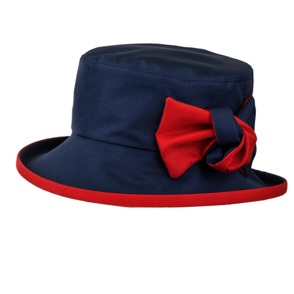 The Hat Shop Proppa Toppa Waterproof Hat in Navy and Red