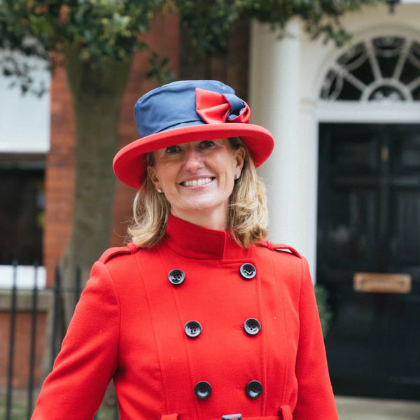 The Hat Shop Proppa Toppa Waterproof Hat in Navy and Red