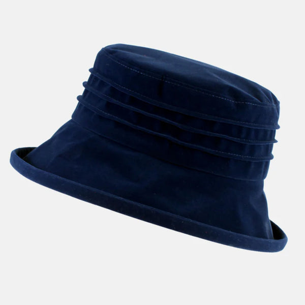 The Hat Shop Proppa Toppa Water Resistant Velour Packable Hat  Navy