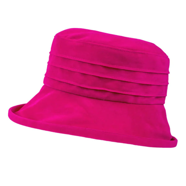 The Hat Shop Proppa Toppa Water Resistant Velour Packable Hat Pink