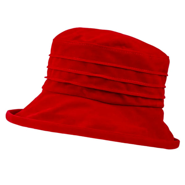 The Hat Shop Proppa Toppa Water Resistant Velour Packable Hat Red