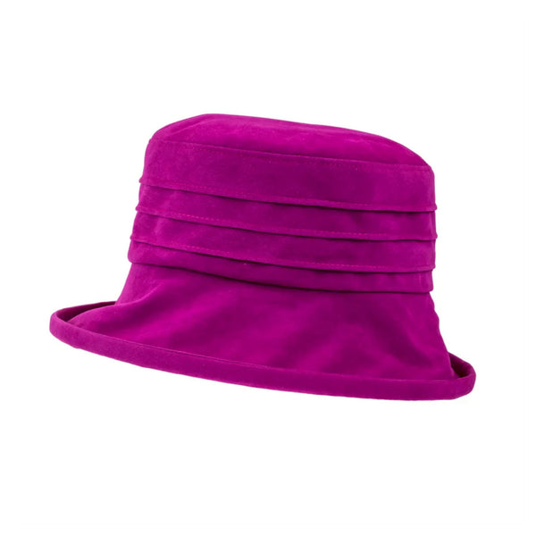 The Hat Shop Proppa Toppa Water Resistant Velour Packable Hat Magenta