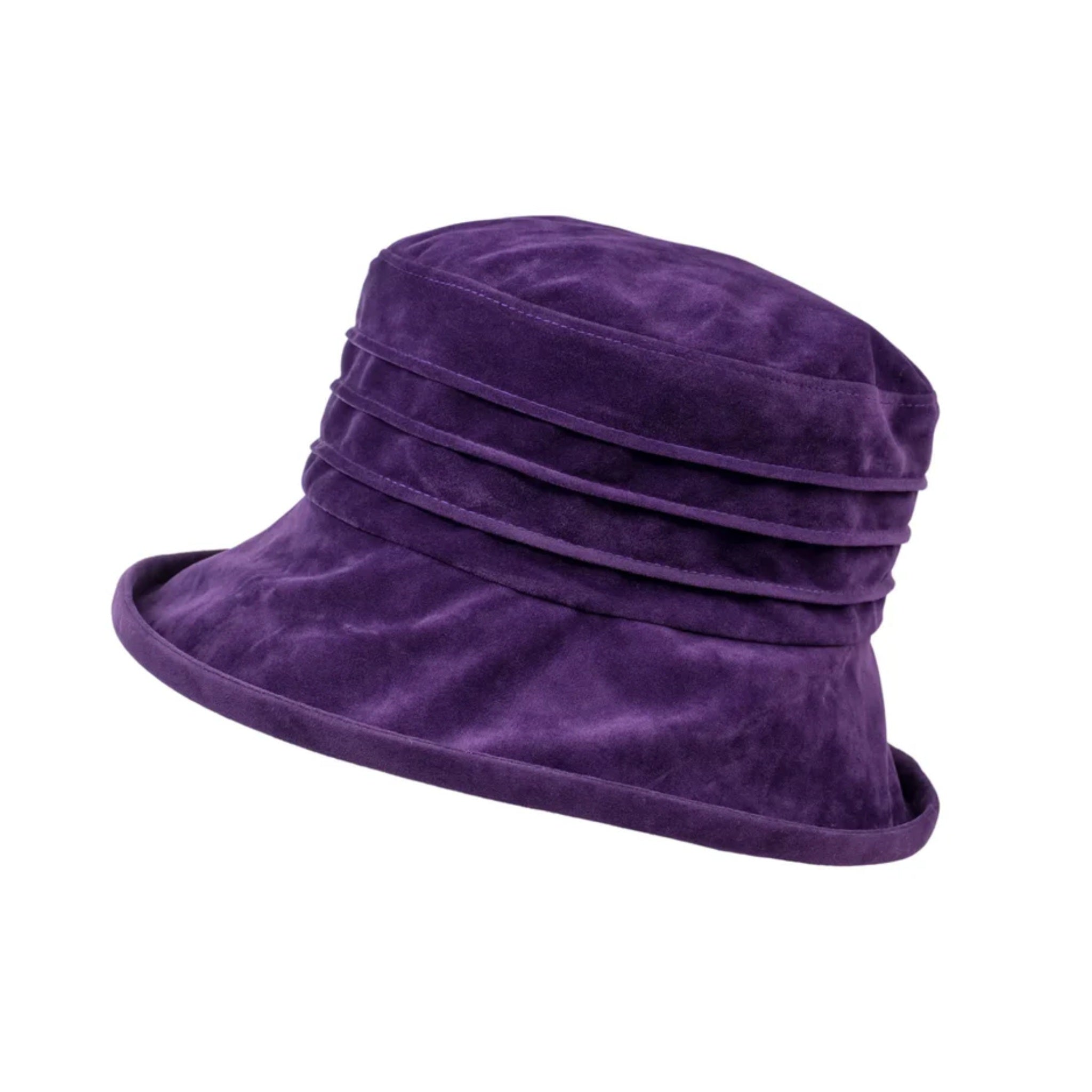 The Hat Shop Proppa Toppa Water Resistant Velour Packable Hat Purple