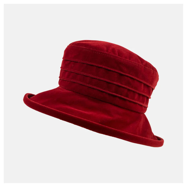 The Hat Shop Proppa Toppa Water Resistant Velour Packable Hat Wine