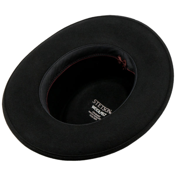The Hat Shop Stetson Petersham Wool Gambler Hat Black