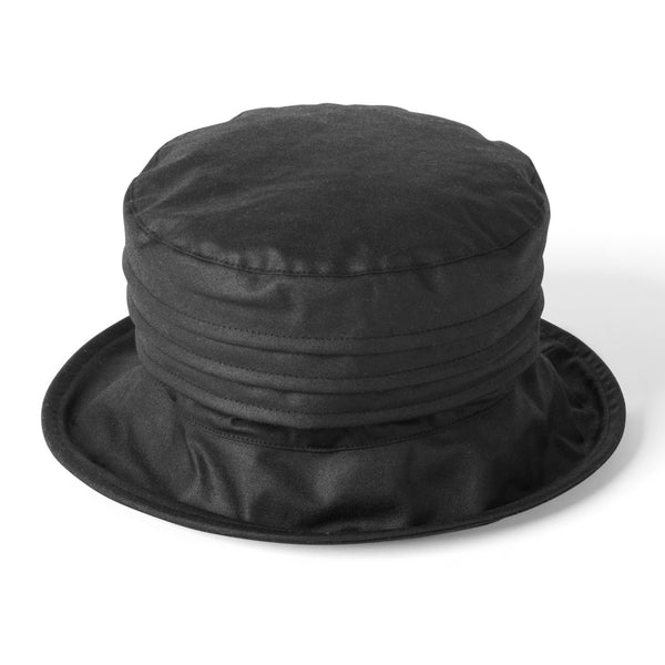 The Hat Shop Failsworth Ladies Pleated British Wax Hat Black