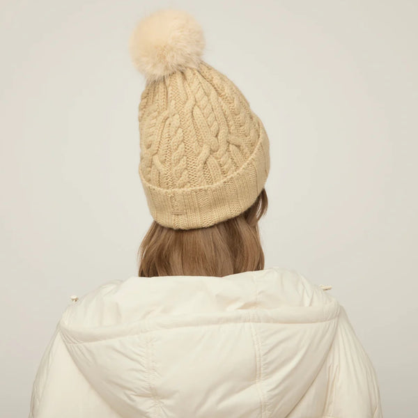 The Hat Shop Tilley Merino Wool  Pom Pom Beanie Light Camel