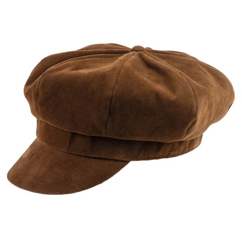 The Hat Shop Ladies Proppa Toppa Bakerboy Chelsea Cap 'Brown'