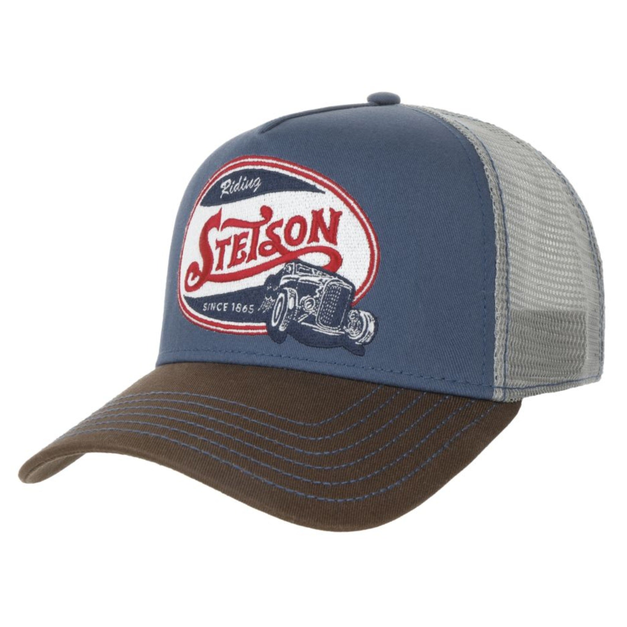 The Hat Shop Stetson Riding Hot Rod Trucker Cap 'Brown-Blue'
