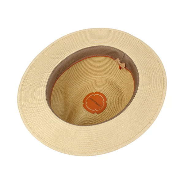 The Hat Shop Stetson Romaro Straw Traveller Sun Hat in Beige Bottom