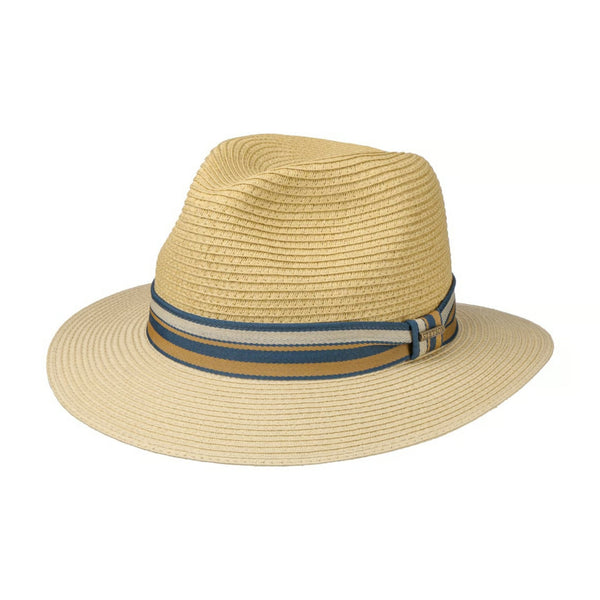 The Hat Shop Stetson Romaro Straw Traveller Sun Hat in Beige