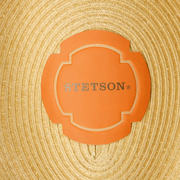 The Hat Shop Stetson Romaro Straw Traveller Sun Hat in Beige Logo