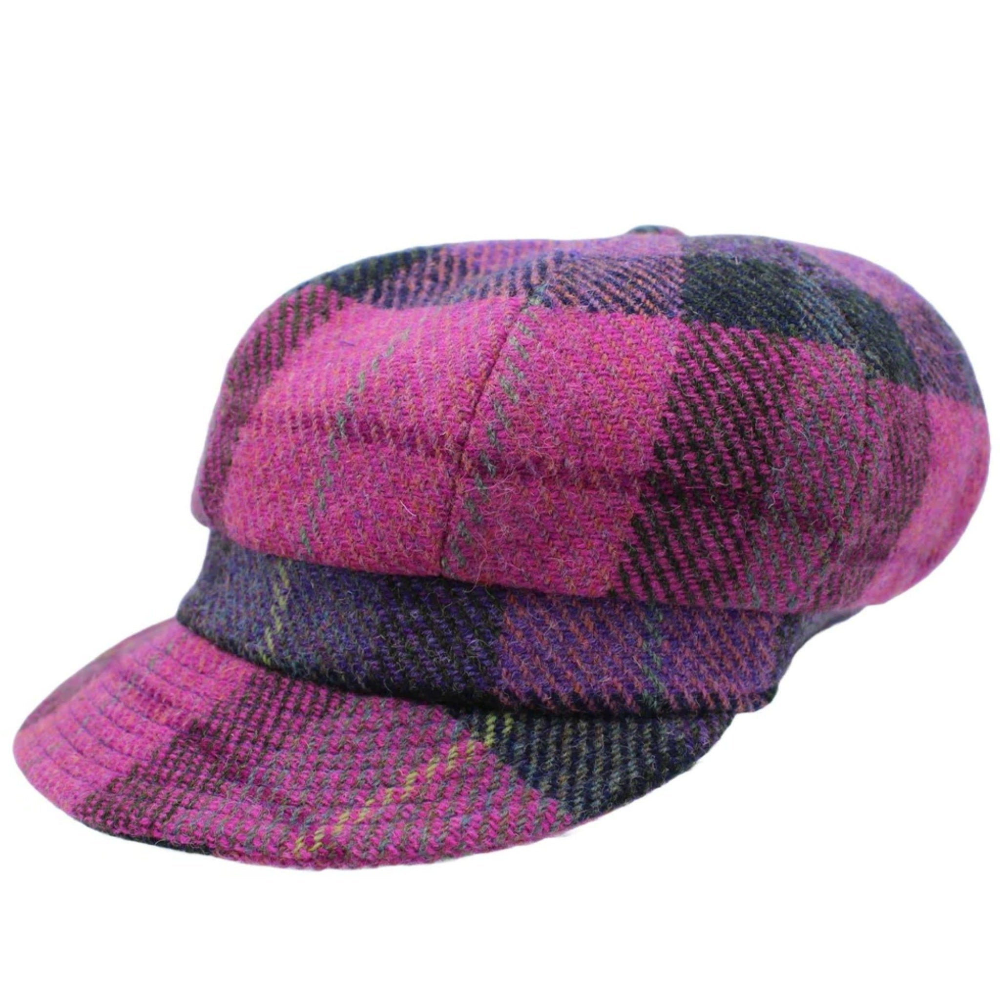 The Hat Shop Rosalie Harris Tweed Chelsea Hat Purple Check