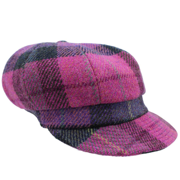The Hat Shop Rosalie Harris Tweed Chelsea Hat Purple Check