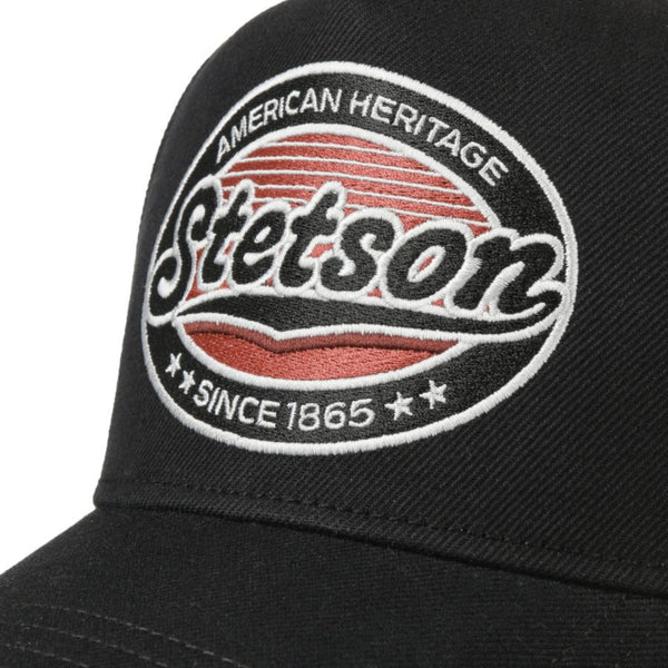 The Hat Shop Stetson Selvage Denim Trucker Cap 'Black' Front