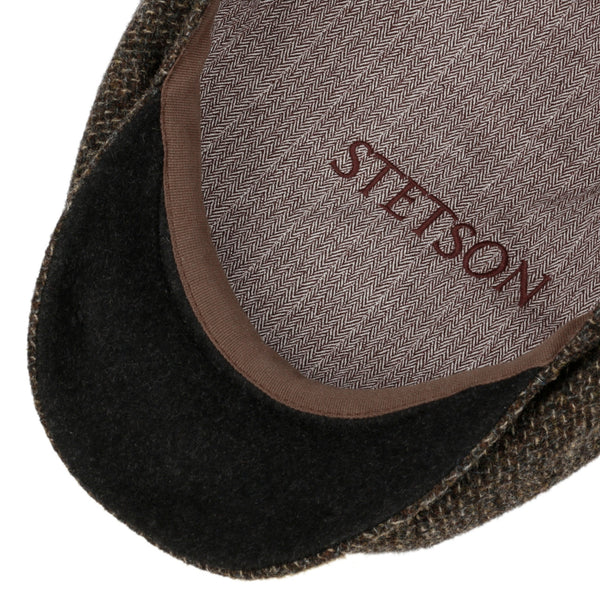 The Hat Shop Stetson Hatteras Shetland Wool Flat Cap 'Brown'