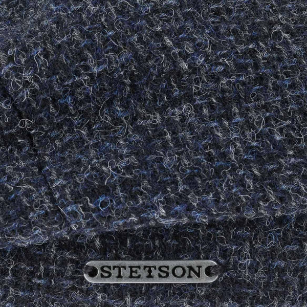 The Hat Shop Stetson Hatteras Shetland Wool Flat Cap 'Navy'