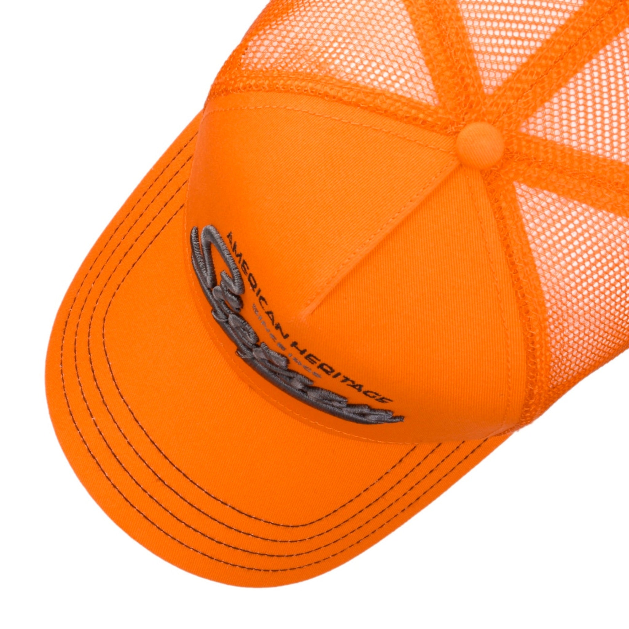 Orange mesh hat on sale