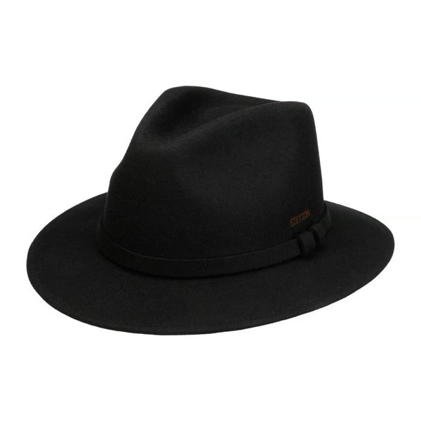 The Hat Shop Stetson Soft WoolFelt Traveller Hat in Black