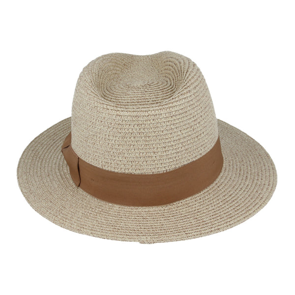 The Hat Shop Summer Paperstraw Fedora Hat in Stone