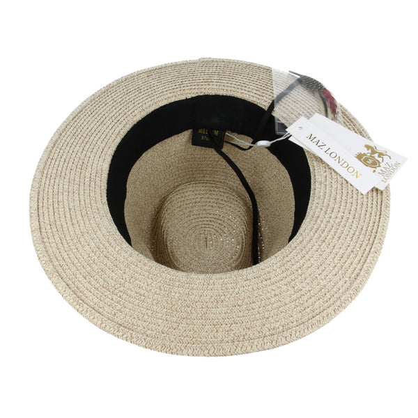 The Hat Shop Summer Paperstraw Fedora Hat in Stone