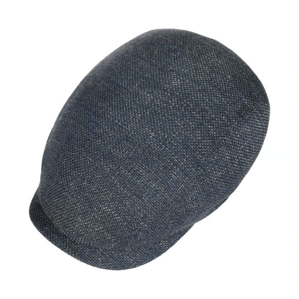 The Hat Shop Stetson Taleco Wool Flat Cap with Linen in Blue Grey