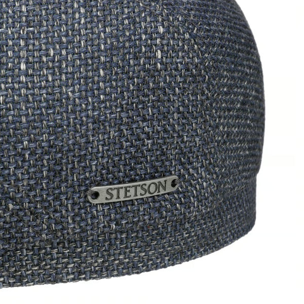 The Hat Shop Stetson Taleco Wool Flat Cap with Linen in Blue Grey
