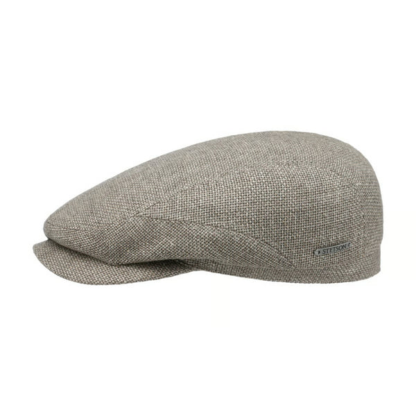 The Hat Shop Stetson Taleco Wool Flat Cap with Linen in Grey