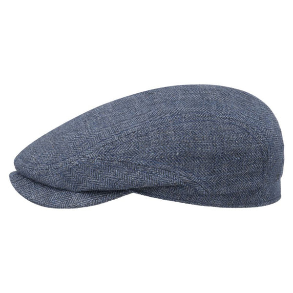 The Hat Shop Stetson Vinta Linen Flat Cap 'Blue'