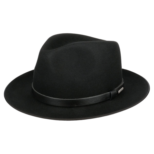 The Hat Shop Stetson Vanderson Fedora Fur Felt Hat Black