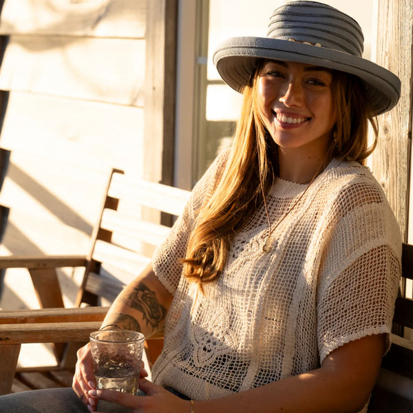 The Hat Shop Sunday Afternoons Vineyard Sun Hat Mist Blue Lifestyle